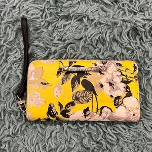 Betsey Johnson Yellow and Black Floral Clutch